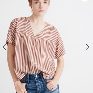 Madewell Rhyme Button Front Top in Stripe Play